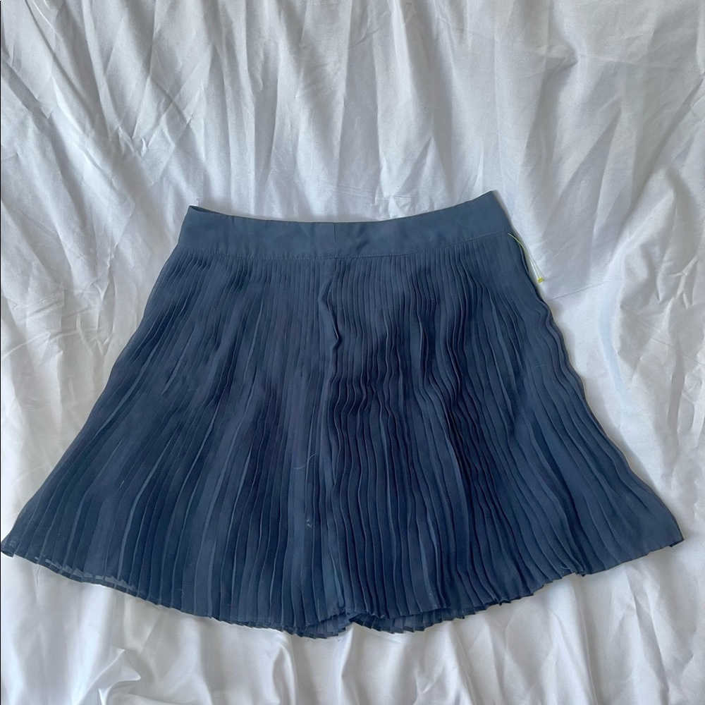 Navy Pleaded Skirt